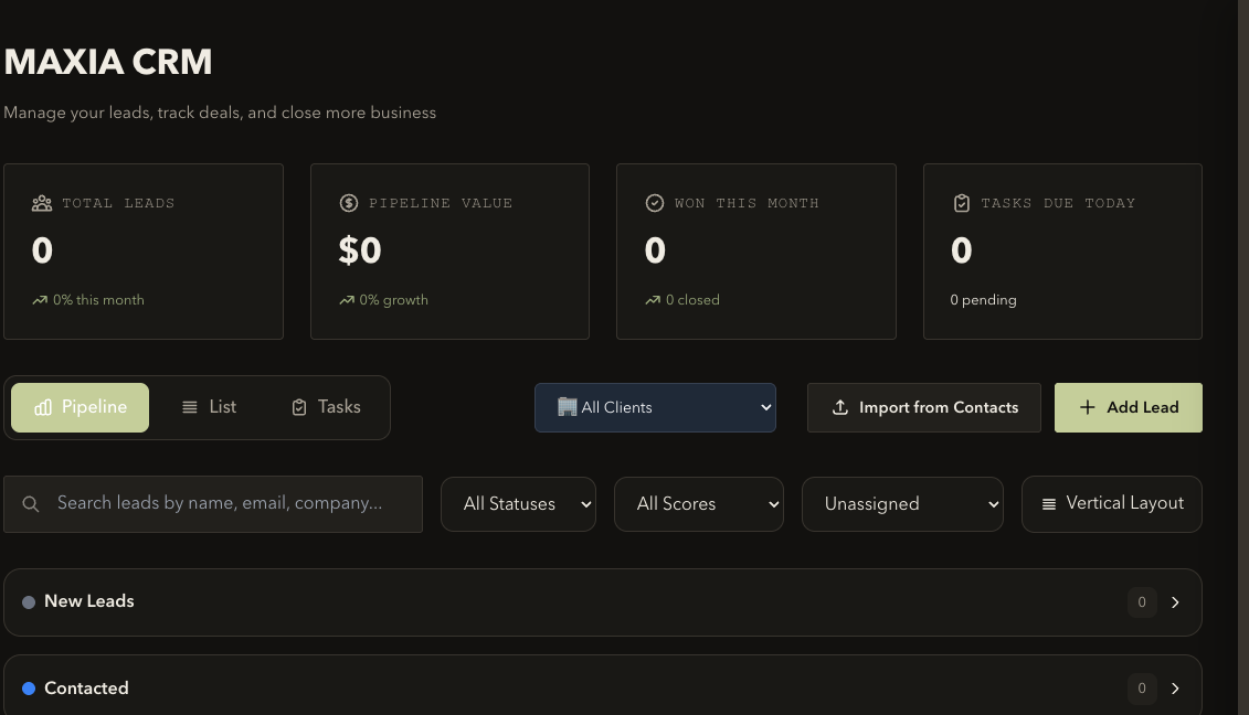 The CRM pipeline inside MaxiaPulse
